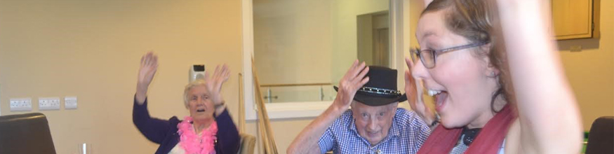 People having fun at a dementia workshop